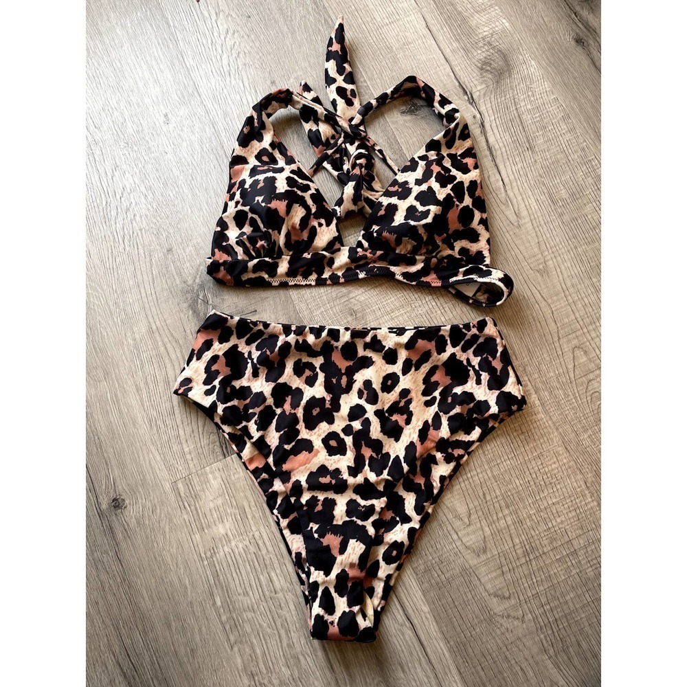 Swimsuit two Pieces leopard print size Small